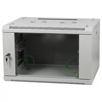 ALLNET 19 inch Wandgehäuse 15U 1-teilig Tiefe 600mm Lichtgrau Flat Pack SMA Serie
