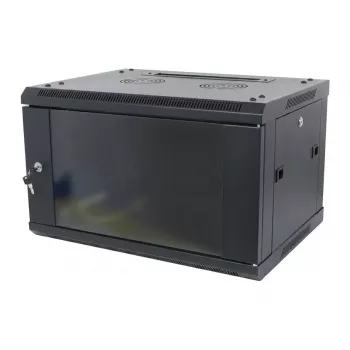 ALLNET 19 inch Wandgehäuse 12U 1-teilig Tiefe 450mm Schwarz zerlegt als Bausatz SMA Serie