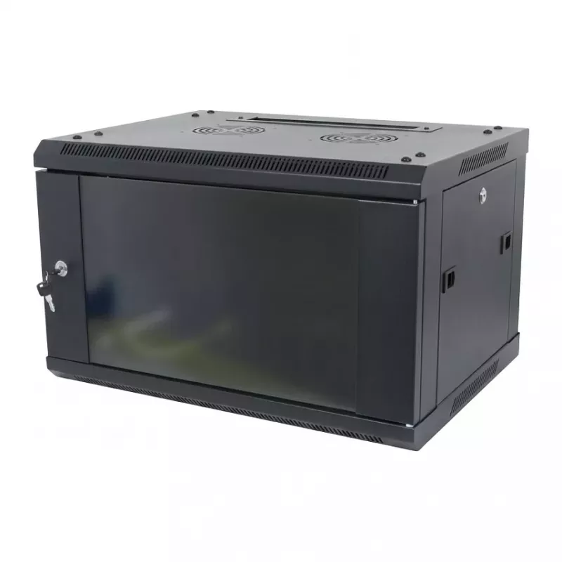ALLNET 19 inch Wandgehäuse 12U 1-teilig Tiefe 450mm Schwarz zerlegt als Bausatz SMA Serie