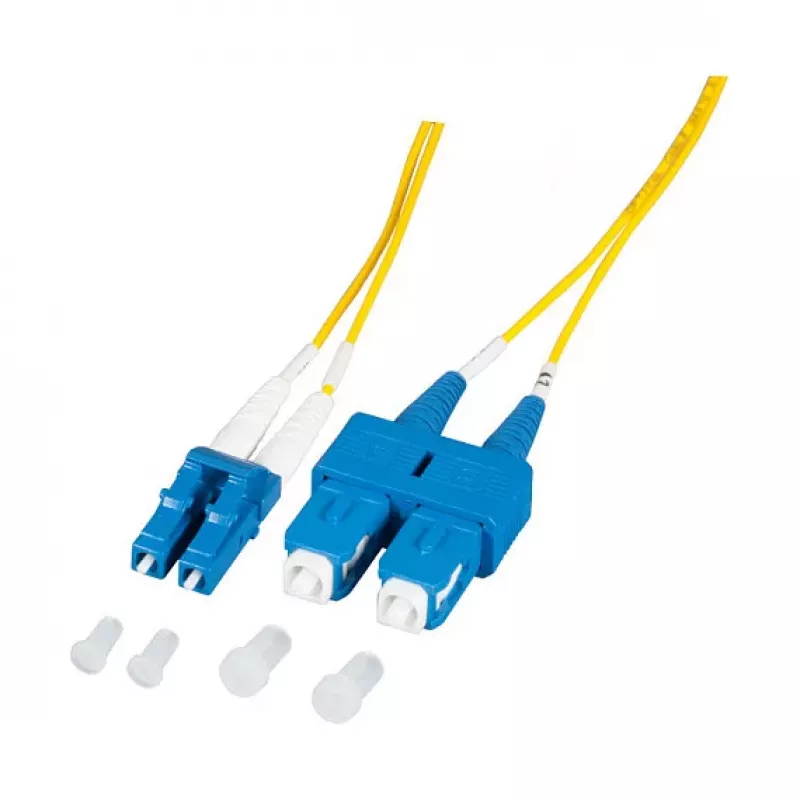 EFB Elektronik O0360.1-1.2 Glasfaser-Patchkabel 1 m LC Duplex auf SC Duplex OS2 Singlemode Gelb