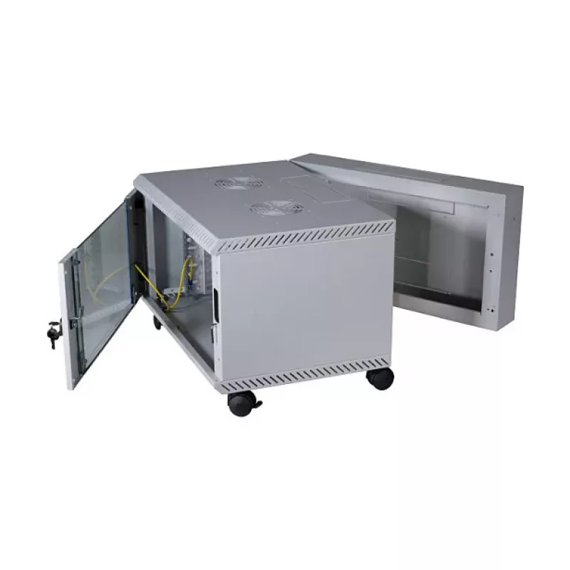 EFB 19 inch Wandgehäuse 12U, schwenkbar, 2-teilig, RAL 7035, Tiefe 500 mm