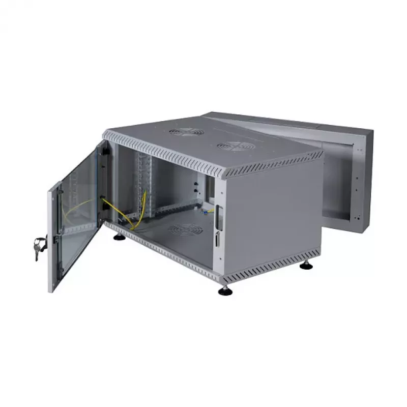EFB 19 inch Wandgehäuse 12U, schwenkbar, 2-teilig, RAL 7035, Tiefe 500 mm