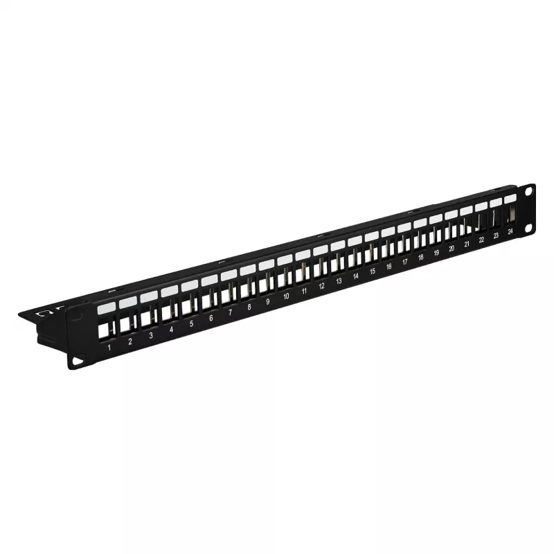 EFB Verteilfeld 19 inch 1U 24-Port geschirmt Cat.6A Schwarz RAL9005