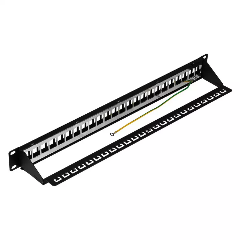EFB Verteilfeld 19 inch 1U 24-Port geschirmt Cat.6A Schwarz RAL9005