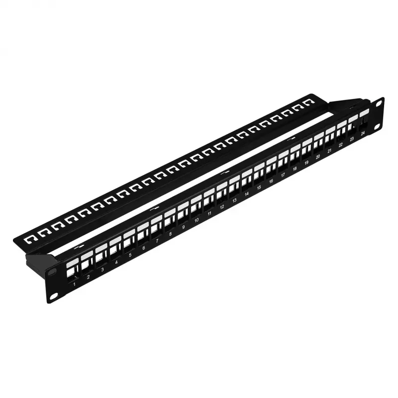 EFB Verteilfeld 19 inch 1U 24-Port geschirmt Cat.6A Schwarz RAL9005