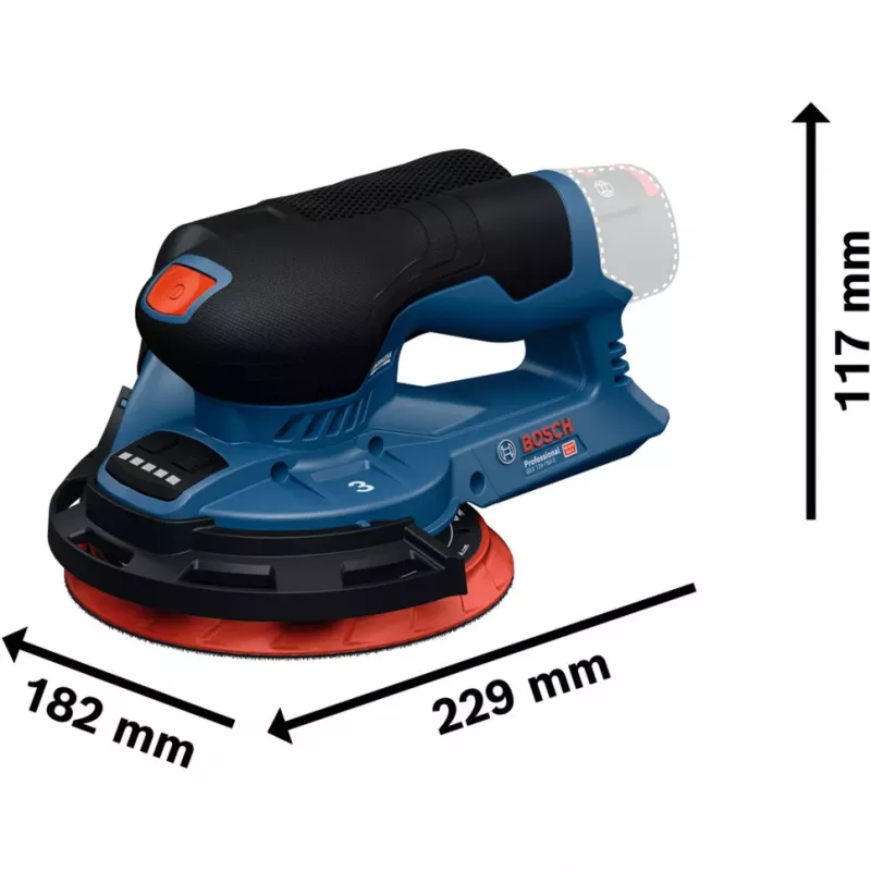 Bosch Professional GEX 12V-150-3 Akku-Exzenterschleifer (12V, 150 mm, Brushless EC Motor, im L-BOXX)