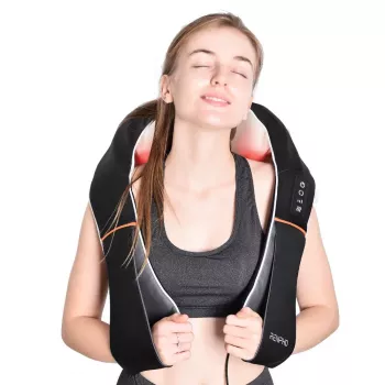 RENPHO U-Neck 1 Shiatsu Nacken- und Schultermassagegerät mit Wärme, 8 bidirektionalen Rotationsknoten, 3 Geschwindigkeitsstufen, Schwarz