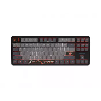 Fury Kanabo K6 Gaming-Tastatur, US-Layout, RGB-Beleuchtung, Magnetische Handballenauflage, Schwarz/Grau