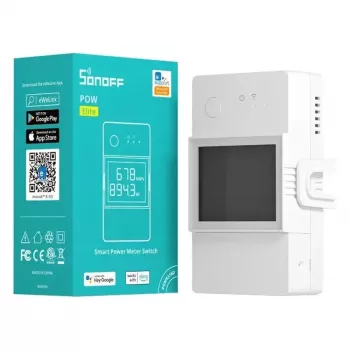Sonoff POWR316D WiFi Smart Power Meter Switch mit Energiemonitoring, 16A, 3500W, LCD-Display, kompatibel mit Alexa und Google Home
