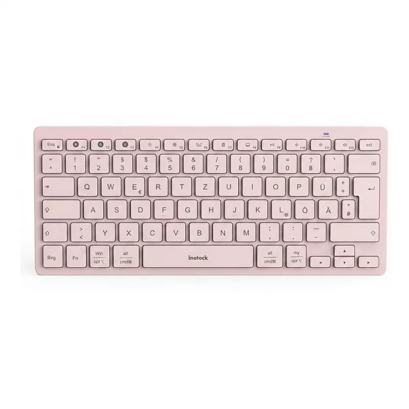 Inateck Bluetooth Tastatur QWERTZ Pink - Schlanke, tragbare Tastatur für Windows, macOS, iOS, Android
