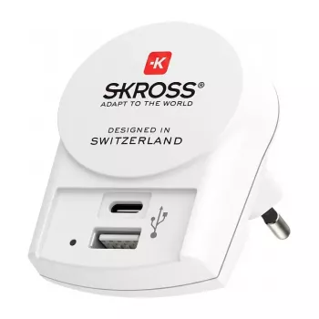 SKROSS Pro+ USB AC30PD World Travel Adapter mit 30W USB-C PD und USB-A