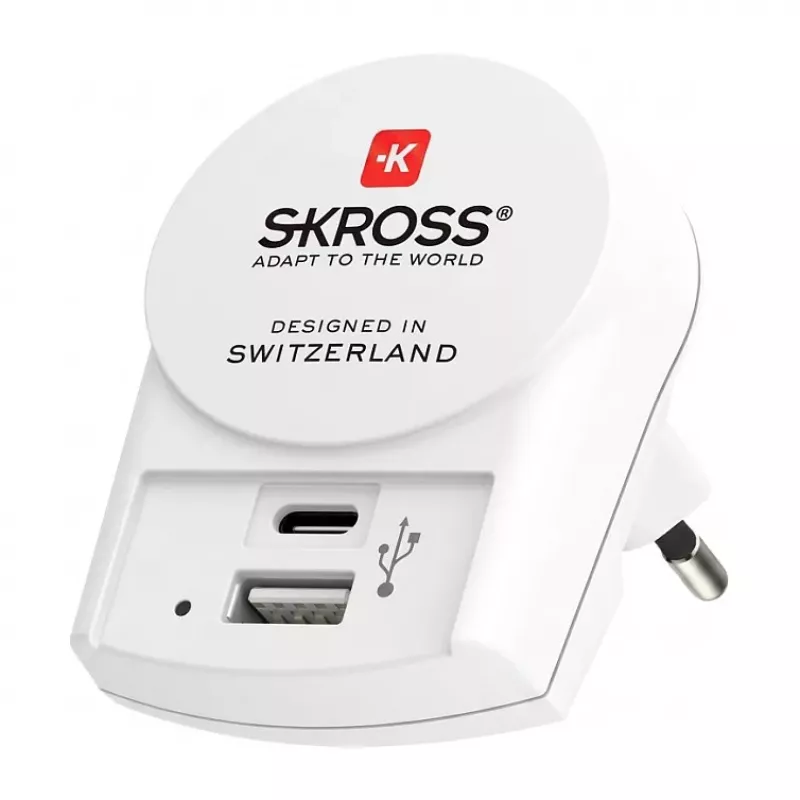SKROSS Pro+ USB AC30PD World Travel Adapter mit 30W USB-C PD und USB-A