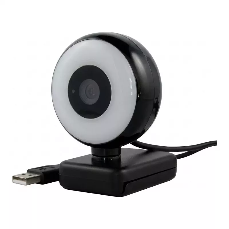WEMISS CM-A2 Stream Series mit Ringlicht Full-HD-Webcam, 1/3 inch CMOS-Sensor, Schwarz
