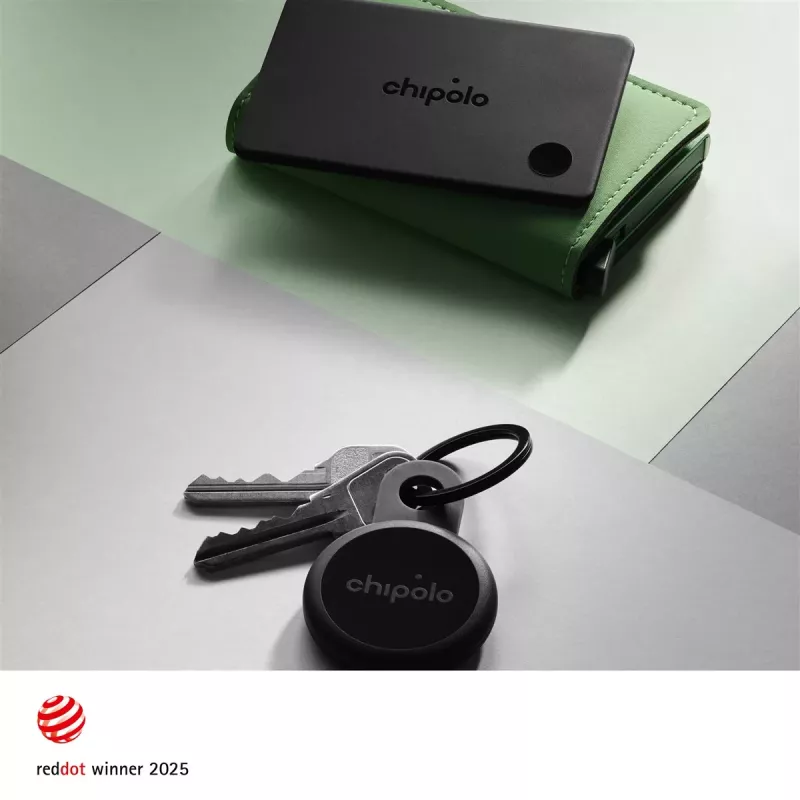 Chipolo CARD & LOOP Wiederaufladbarer Bluetooth-Tracker Bundle für iOS & Android, Charcoal