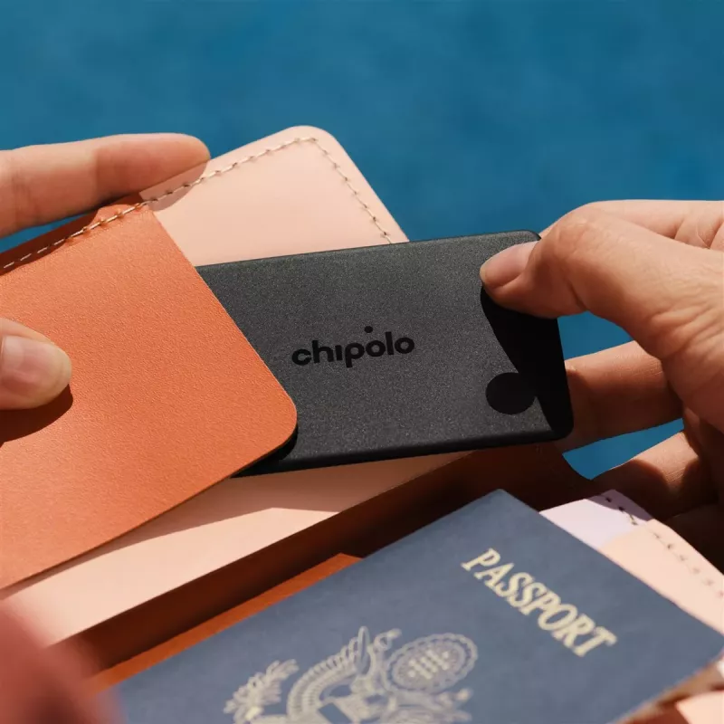 Chipolo CARD & LOOP Wiederaufladbarer Bluetooth-Tracker Bundle für iOS & Android, Charcoal