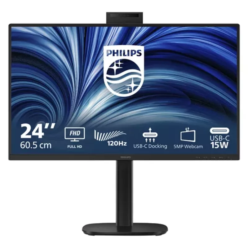 Philips 24B2U3301H 23.8 inch IPS Full HD Monitor - 75Hz, USB-C Hub, integrierte Webcam & Lautsprecher