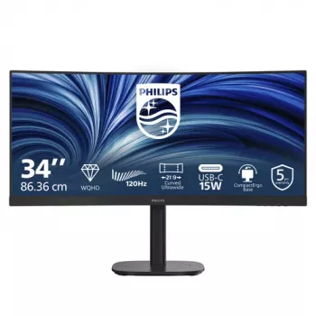 Philips 34B2N3500C 34-Zoll Curved VA LCD Monitor UWQHD 3440x1440 120Hz 1500R DisplayHDR 400 USB-C 65W