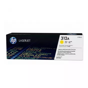 HP 312A (CF382AC) Original Toner Cartridge, Yellow, 2,700 Pages
