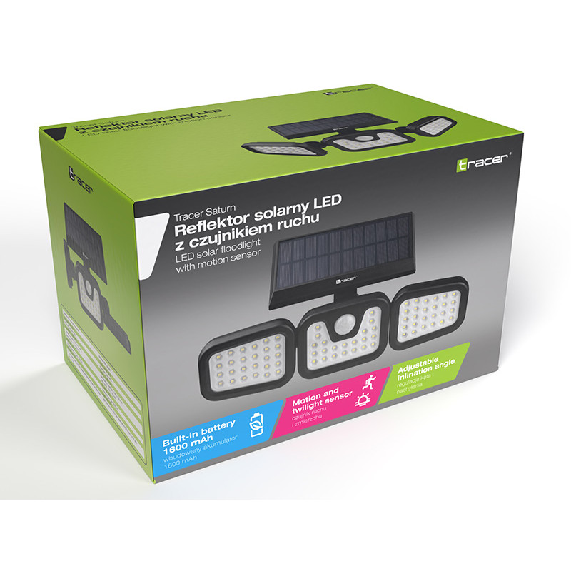 Tracer 47191 Saturn LED Solarflutlicht mit Bewegungsmelder