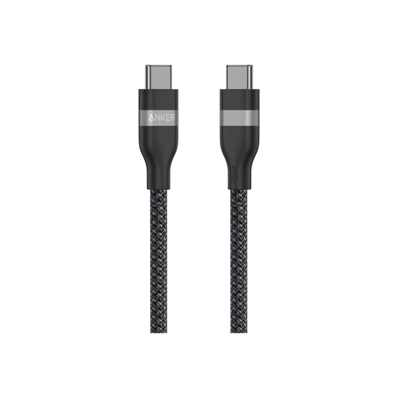 Anker USB C to USB C 240W Upcycled-Braided Fast Charging Cable A82E2 (1,8 m, Schwarz)
