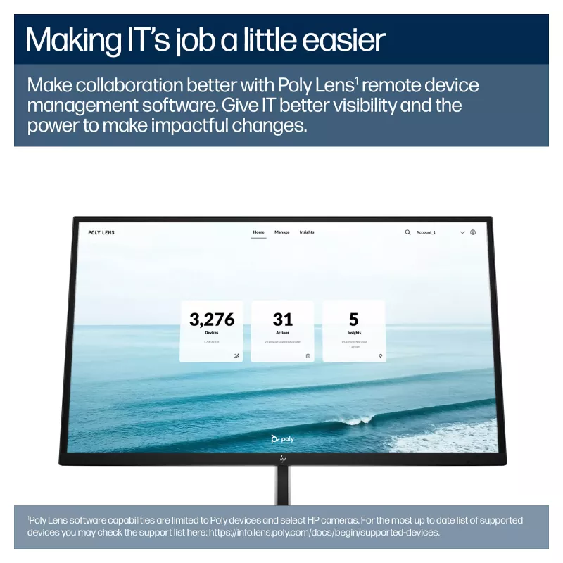 Poly Studio E60 PTZ Konferenzkamera - 4K UHD, Dual 8MP, PoE+