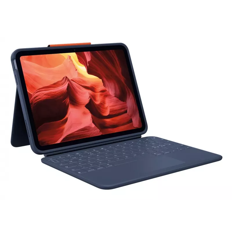 Logitech Rugged Combo 4 Touch Tastaturhülle mit Trackpad für Apple iPad 10. Generation - Classic Blue - Pan Nordic QWERTY