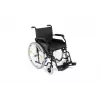 REHA FUND Stahl-Rollstuhl RF-1/45/PN/CZA-624/PU - Manueller Rollstuhl, 45 cm Sitzbreite, 120 kg Belastbarkeit, Schwarz