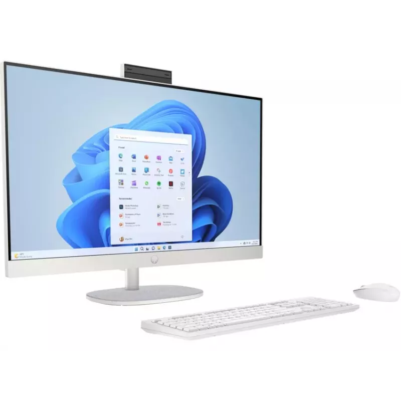 HP All-in-One 27-cr0024na Desktop-PC, 27 inch Full HD IPS-Display, Intel Core i7-1355U, 8 GB DDR4-RAM, 512 GB PCIe NVMe SSD, Windows 11 Home, Natural Silver (generalüberholt)