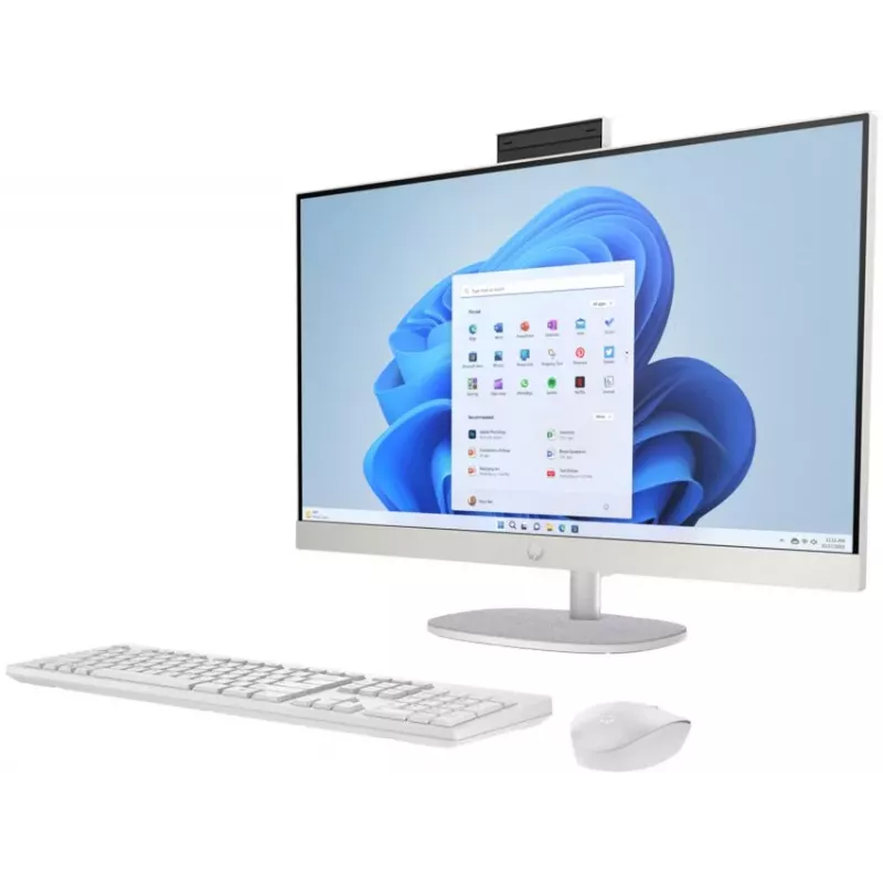 HP All-in-One 27-cr0024na Desktop-PC, 27 inch Full HD IPS-Display, Intel Core i7-1355U, 8 GB DDR4-RAM, 512 GB PCIe NVMe SSD, Windows 11 Home, Natural Silver (generalüberholt)