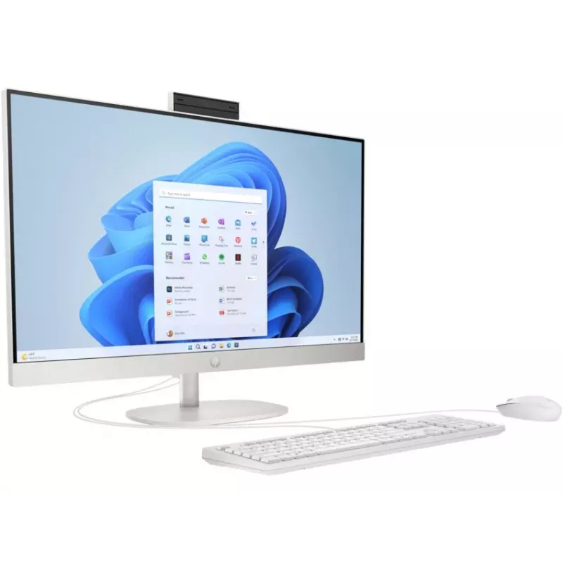 HP All-in-One 27-cr0047nf Desktop-PC, AMD Ryzen 5 7520U, 16 GB RAM, 512 GB SSD, 27 inch Full-HD-IPS-Display, Windows 11 Home, Natural Silver (generalüberholt)