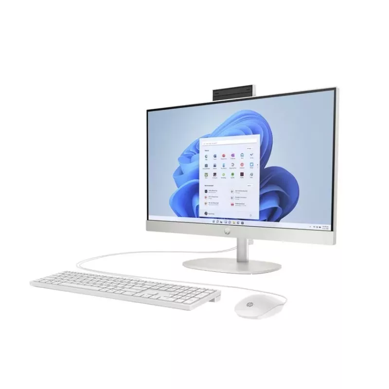 HP All-in-One 24-cr0068nf, Intel Processor N300, 8GB RAM, 256GB SSD, 23,8 inch FHD Display, Windows 11 Home, Starry White (generalüberholt)