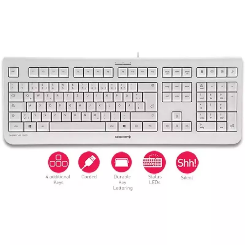 Cherry KC 1000 Tastatur - Pan Nordic - Hellgrau