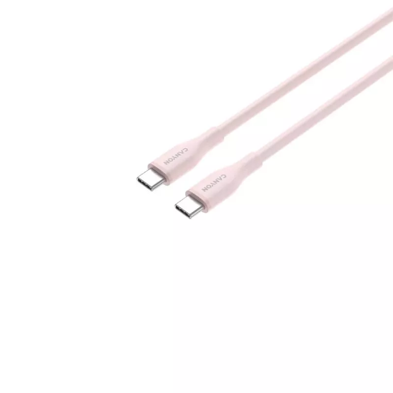 CANYON USB-C auf USB-C Kabel 60W 1m Silikon Pink Sand