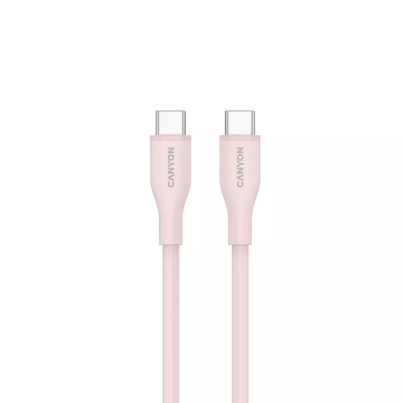 CANYON USB-C auf USB-C Kabel 60W 1m Silikon Pink Sand
