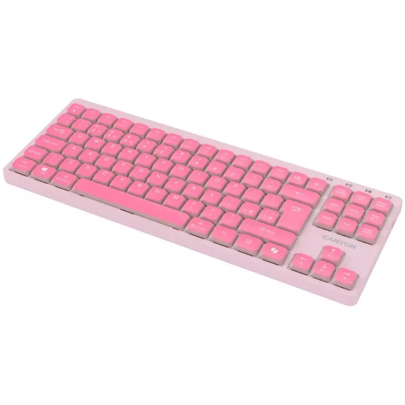 CANYON Tastatur OnType 10 Low Profile EN Kabelgebunden Pink