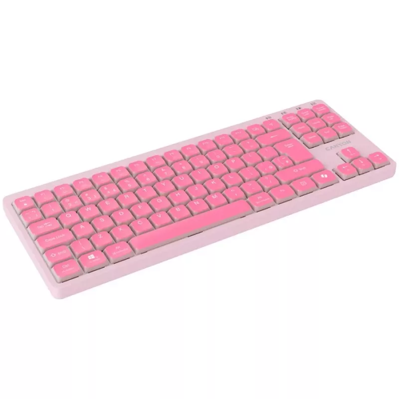 CANYON Tastatur OnType 10 Low Profile EN Kabelgebunden Pink
