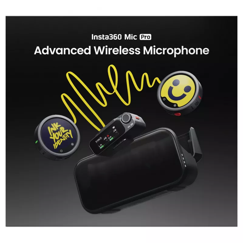 Insta360 Mic Pro (2 TX + 1 RX) - Digitales drahtloses Mikrofonsystem