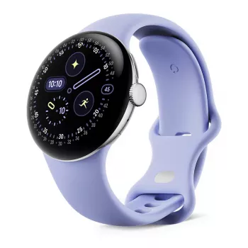 Google Pixel Watch 4 - 41 mm - Polished Silver Aluminium - Iris Active Band - Wear OS Smartwatch