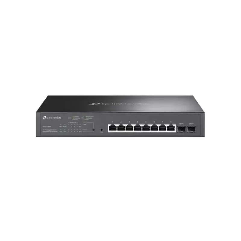 TP-LINK TL-SG2210MP Smart Managed Layer 2+ Switch, 8-Port Gigabit PoE+ mit 2 SFP-Steckplätzen, 150W PoE-Budget, Rackmontage