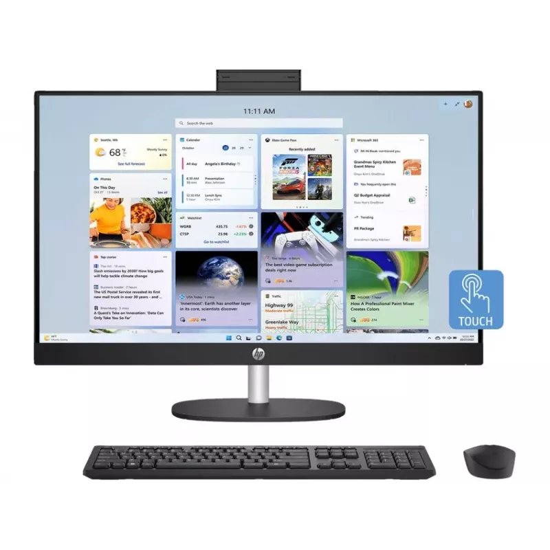 HP All-in-One 27-cr1003ne Intel Core Ultra 7 155U 32GB DDR5 RAM 512GB SSD 27 inch Full HD Touchscreen Windows 11 Home (generalüberholt)