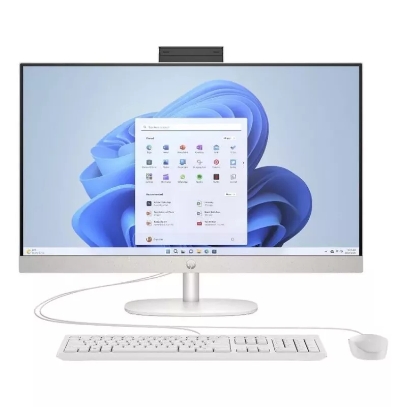 HP All-in-One 27-cr0046na Desktop-PC, 27 inch FHD IPS, Intel Core i5-1334U, 8 GB RAM, 512 GB SSD, Windows 11 Home, Weiß