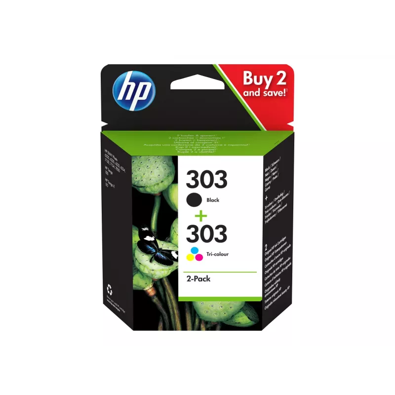 HP 303 Schwarz/Dreifarbig Original Tintenpatrone 2er-Pack