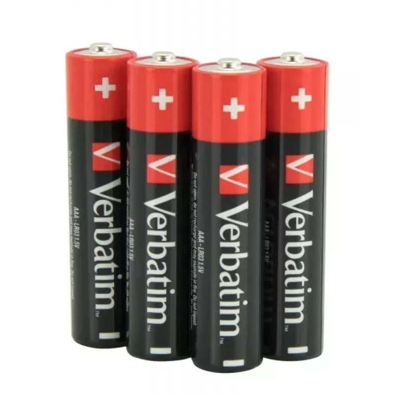 Verbatim 49500 Alkaline Batteries AAA LR03 (4 Stk./Pack)