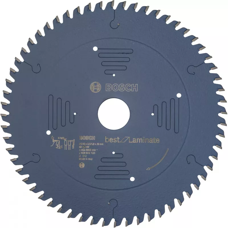 Bosch 2608642133 Optiline Wood Kreissägeblatt 216 mm 60 Zähne HLTCG für Laminat