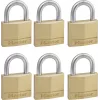Master Lock 140EURSIX 6er-Pack gleichschließende Vorhängeschlösser 22mm Messingkörper