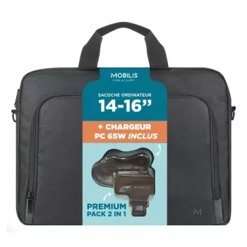 Mobilis TheOne Briefcase Toploading 14-16 + 65W Laptop Charger