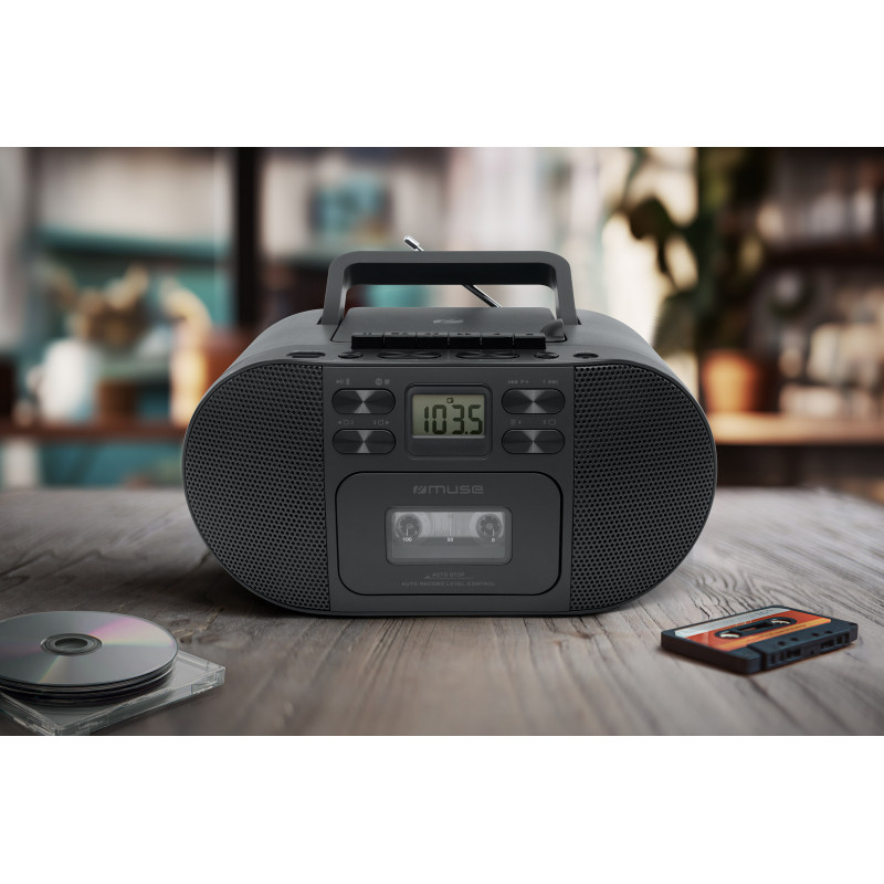 Muse M-188RDC CD-Boombox mit Bluetooth, FM-Radio, USB, Schwarz
