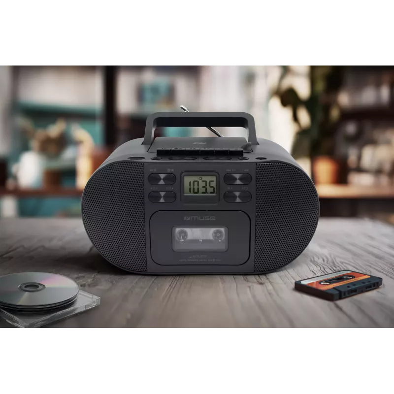 Muse M-188RDC CD-Boombox mit Bluetooth, FM-Radio, USB, Schwarz