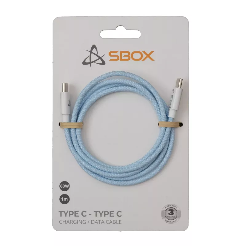 SBOX USB-C auf USB-C Kabel 1m Blau - Laden & Datensynchronisation
