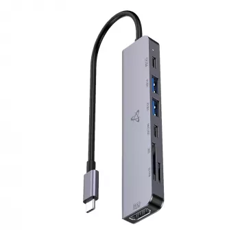 SBOX H-999 7-in-1 USB-C Hub Space Gray